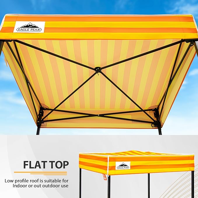EAGLE PEAK Flex Compact 4x4 Pop-up Canopy Changing Room Portable Privacy Dressing Room for Indoor Fashion Photoshoots Camping or Pool Yellow/Orange