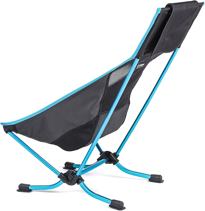Helinox Beach Chair 3.18lbs Lightweight Lower-Profile Compact Collapsible Camping Chair Black with Pockets