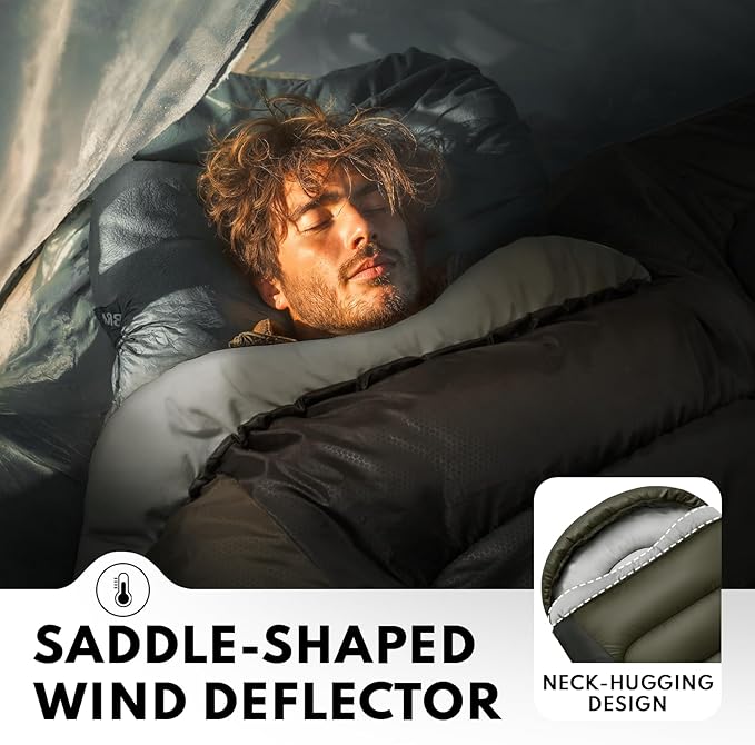 XXL Winter Sleeping Bags for Adults Cold WeatherCamping Sleeping Bag for Kids with Compression Sack4 Season Camping Essentials Gear for HikingTravelingOutdoorBackpackingClimbing