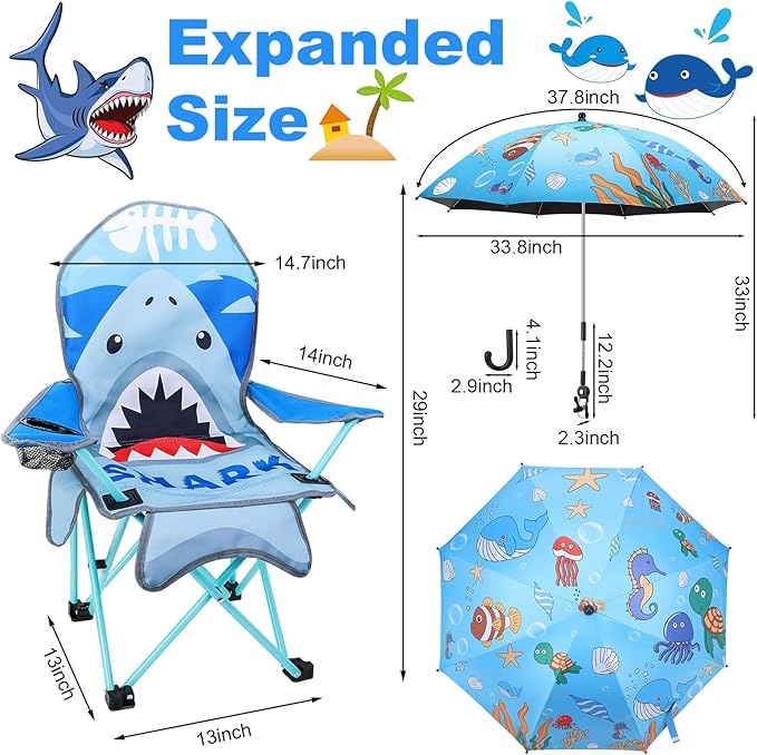 KABOER Kids Outdoor Folding Lawn and Camping Chair with Cup Holder and Carrying Bag Children's Camping Chairs