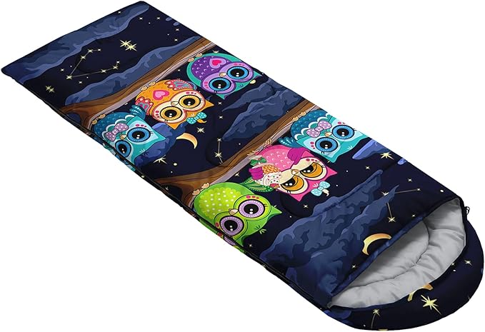 AILONEN Cute Frog Green Camping Sleeping BagLightweight &amp Waterproof3 Season Warm &amp Cool WeatherTravel Portable Compression with Compact Carrying Bag for Kids Girls Adults