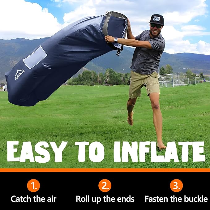 AlphaBeing Inflatable Lounger Beach Chair Accessories Air Sofa Hammock Inflatable Couch for Camping Backyard Lakeside with Compression Sacks Ideal Outdoor Gifts for Adults