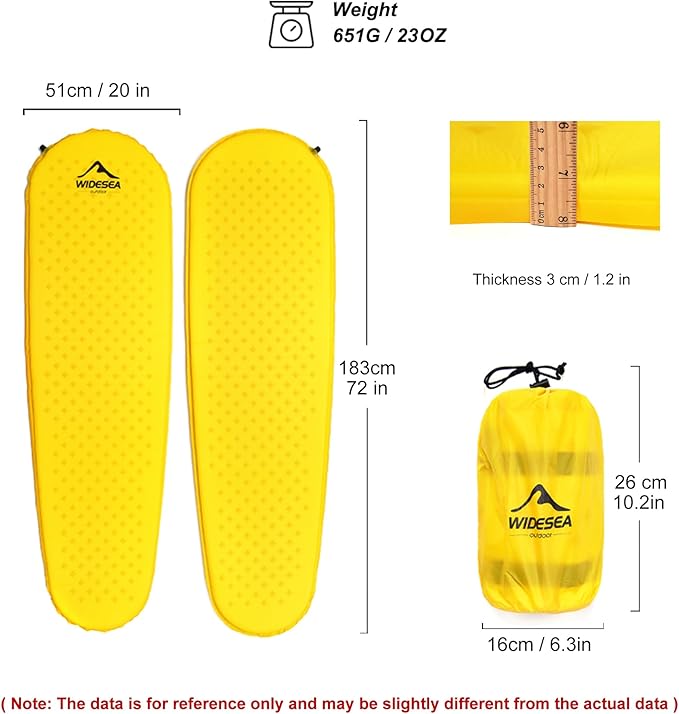 widesea Camping Inflatable Sleeping Pad Sleeping Pad for Camping Ultralight Backpacking pad Sleeping Mat for Hiking Traveling Outdoor Activities
