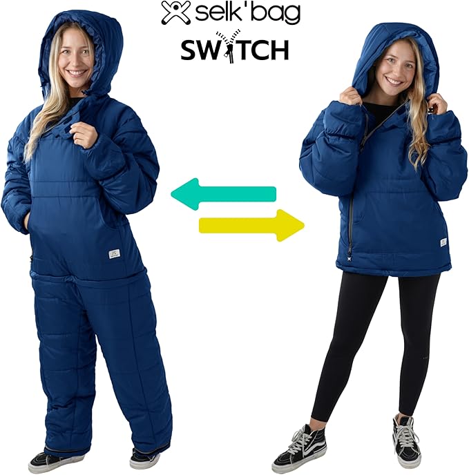 Selk'bag SWYTCH Lite Wearable Sleeping Bag &amp Jacket | 2-in-1 Lightweight Eco-Friendly 40°F for Camping &amp Travel