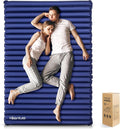 Hikenture Double Sleeping PadExtra Thick 3.75in Camping Mattress 2 PersonQueen Size Inflatable Air MatLightweight and Compactfor BackpackingCar CampingHikingTentCot(Navy Pumpsack)