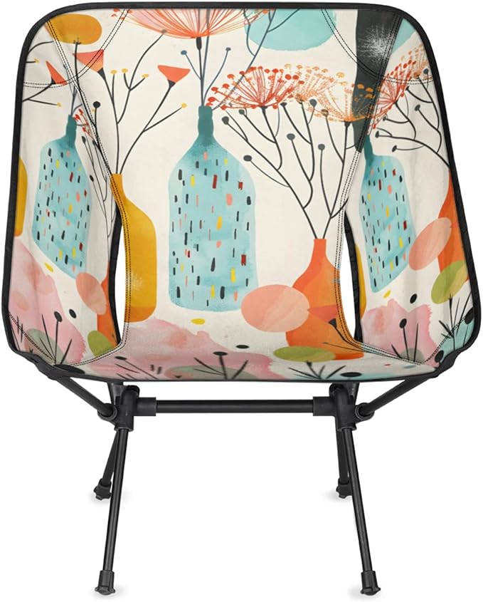 Honeybaby Folding Camping Chair Flower Bottle Camping Chairs Lightweight Portable Chair Outdoor Foldable Chairs for Camping Travel Picnic Beach Hiking