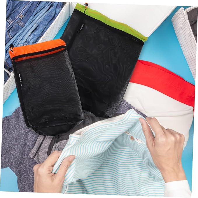 BESPORTBLE Dventure Bag Set: Mesh Storage Sack for Camping Hiking Travel 1 Set Drawstring Large Capacity Polyester Mesh Reusable
