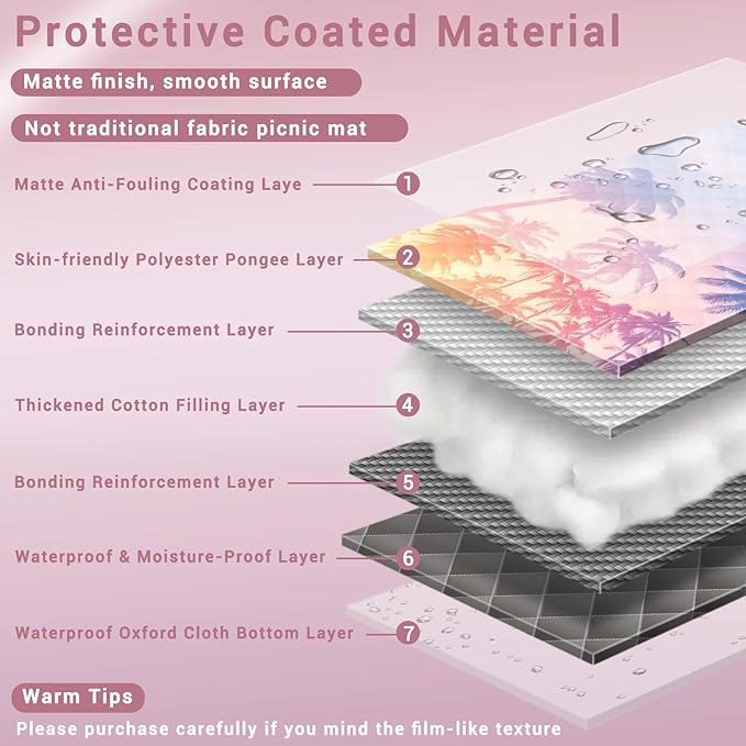 60x80 Picnic Blankets Waterproof Outdoor Huge Sand Free Beach Blanket Windproof Soft Patio Concert Ground Mats Backpacking Camping Travel Essentials Summer Outside Hawaii Vacation Stuff Gifts