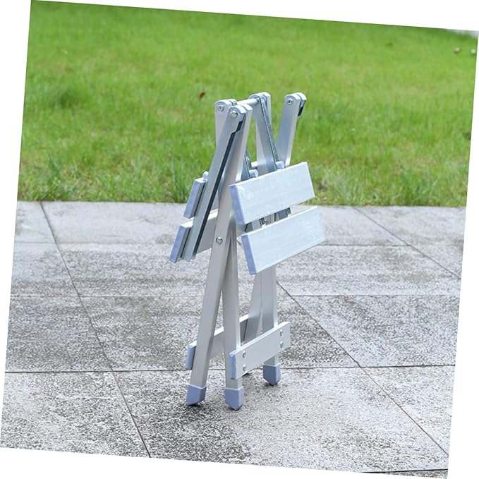 1Pc Lightweight Folding Stool Aluminum Alloy Design for Outdoor Camping Garden Fishing and Picnics Compact Portable with Weatherproof Surface