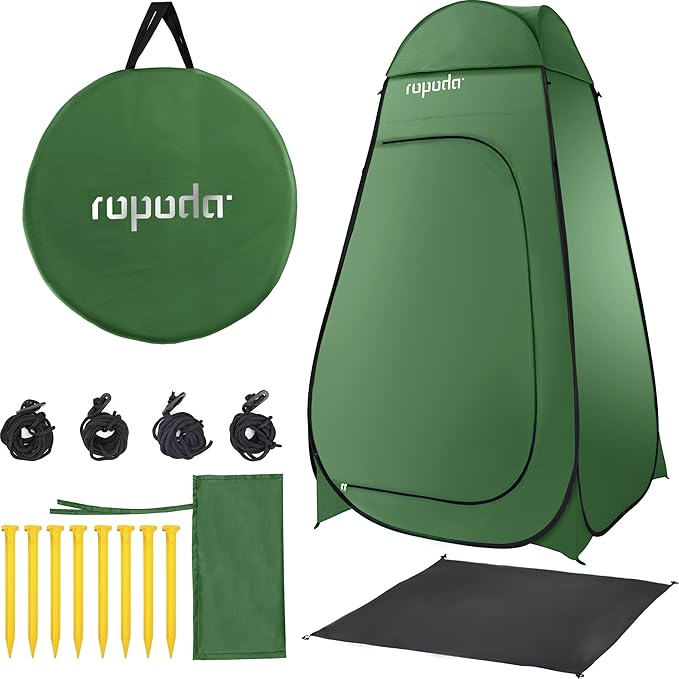 ROPODA Pop Up Tent 83inches x 48inches x 48inches Upgrade Privacy Tent Porta-Potty Tent Includes 1 Removable Bottom 8 Stakes 1 Removable Rain Cover 1 Carrying Bag