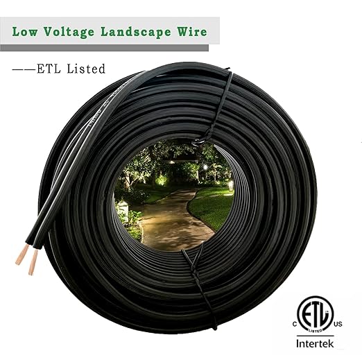 Low Voltage Landscape Lighting Wire - Outdoor Direct Burial Underground Low-Energy Circuit Cable (14/2 Black 265ft)