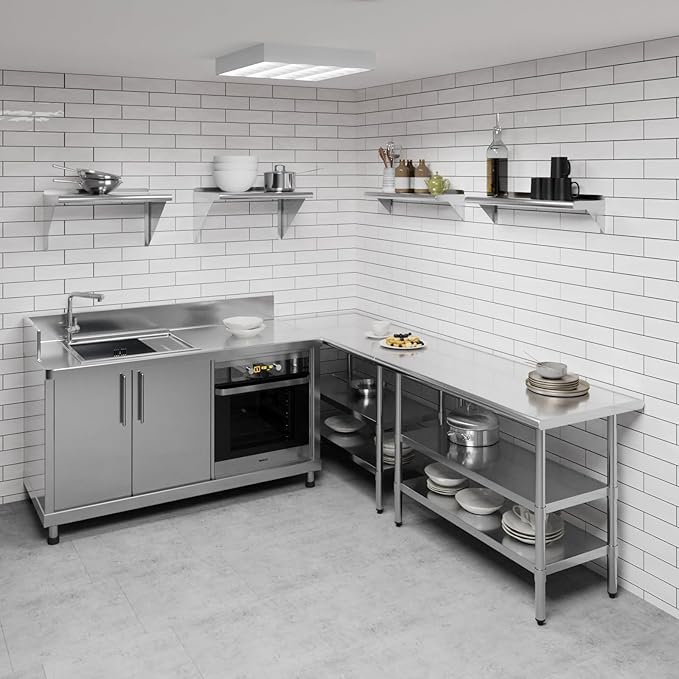 AmGood 8 X 30 Stainless Steel Wall Shelf | Metal Shelving | Garage Laundry Storage Utility Room | Restaurant Commercial Kitchen | NSF