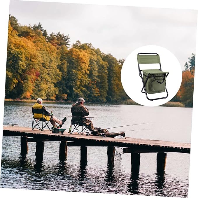 Folding Fishing Lounge Chairs Ice Pack Storage High Density Oxford Portable Camping Chair for Beach