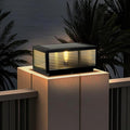Solar Outdoor Post Light Luxury Modern Solar Outdoor Column Lights Fence Deck Post Cap Light with IP65 Waterproof Pillar Lights Outdoor for Flat Surface Patio Garden Column Cap Light