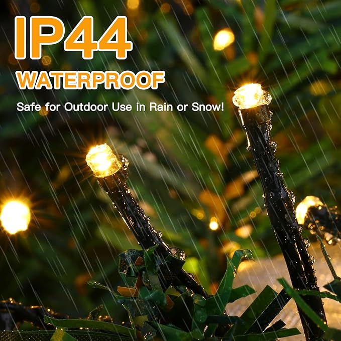 1000 LED 50FT Cluster String Lights Outdoor Warm White Waterproof Christmas Tree Firecrackers String Lights with 8 Modes &amp Timer Plug in Twinkle Fairy Lights Decor for Indoor Xmas Party Bedroom