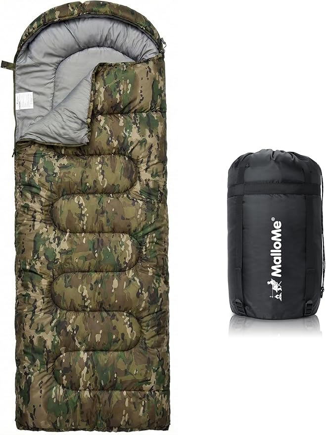 MalloMe Sleeping Bags for Adults Cold Weather &amp Warm - Backpacking Camping Sleeping Bag for Kids 10-12 Girls Boys - Lightweight Compact Camping Essentials Gear Accessories Hiking Sleep Must Have
