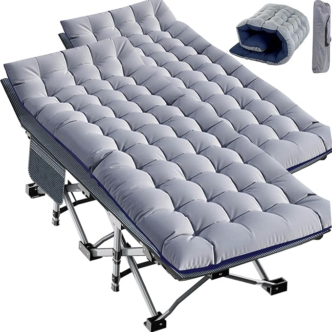 XXL Oversized Camping Cot for Adults with Mattress Portable Camp Bed with Carry Bag Ideal for Outdoor Travel Hiking Beach and Festivals