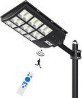 Gefolly SL-4600W Solar Street Light Outdoor Wide Angle Commercial Parking Lot Lights Dusk to Dawn 6500K Flood Security Light IP67 Lamp for Basketball Court Yard