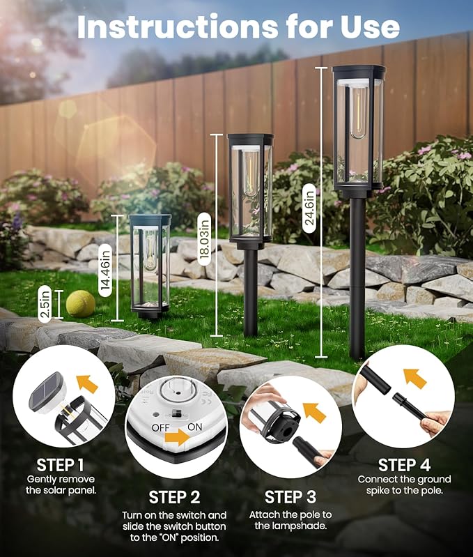 Solar Pathway Lights Outdoor Bright Solar Lights Outdoor IP65 Waterproof Landscape Lighting for Yard Patio Walkway Driveway Pathway (Cool White (Cylinder) 12 Pack)