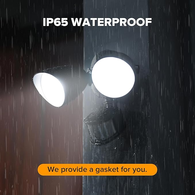 LUTEC 32W 3500 Lumen LED Security Lights Motion Sensor Light Outdoor 5000K Daylight IP65 Waterproof Dusk to Dawn Hardwired Motion Detector Flood Light for Garage Yard Porch-Black