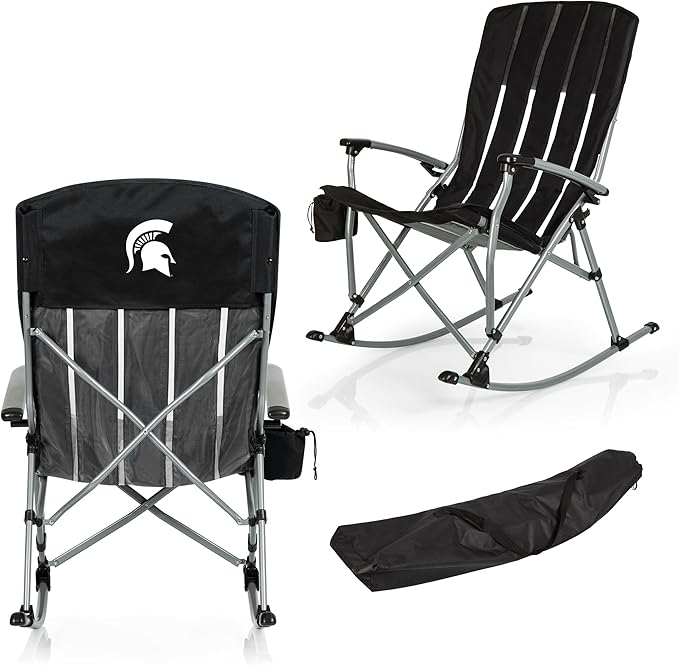 Picnic TIME NCAA Unisex-Adult NCAA Outdoor Rocking Camp Chair XL Heavy Duty Camping Chair for Adults
