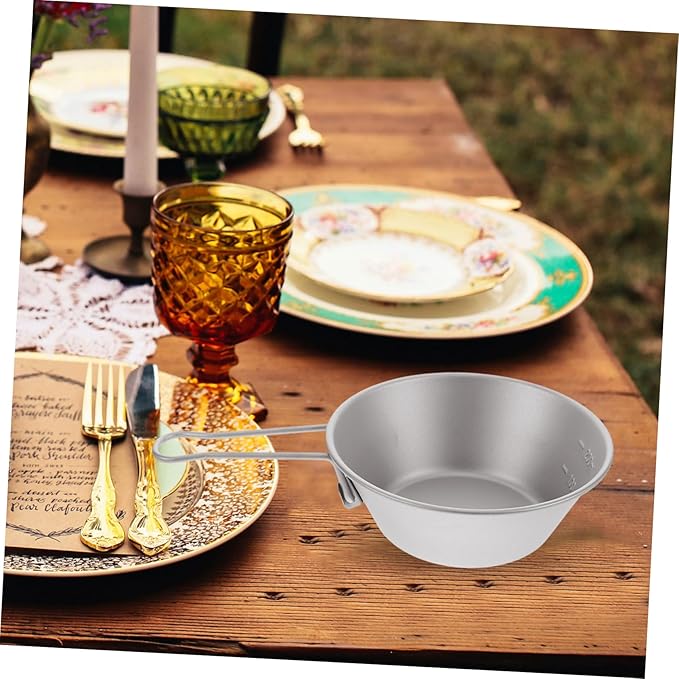 Outdoor Titanium Camping Bowl Portable Camping Bowl Titanium Camp Dishes for Hiking Picnic and Outdoor Dining
