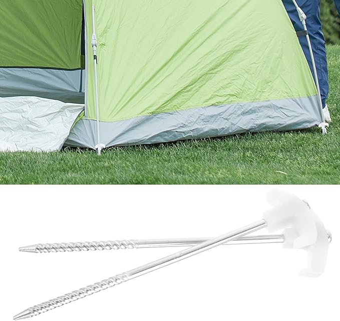 UPKOCH 8pcs Glow-in-The-Dark Aluminum Tent Stakes Heavy Duty Camping Stakes with Windproof Ropes for Outdoor Tents and Tarps