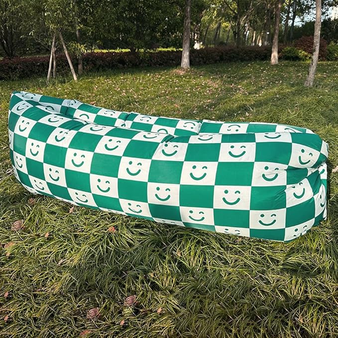 Inflatable Lounger Air Chair Sofa Bed Sleeping Bag Couch for Beach Camping Lake Garden ¡­ (Smile)