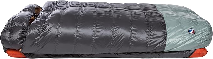 Big Agnes King Solomon 20°F Doublewide Sleeping Bag 2-Person Down Fill Sleeping Bag with Double Zipper Entry Zip-Off Quilt Pad Attachment System
