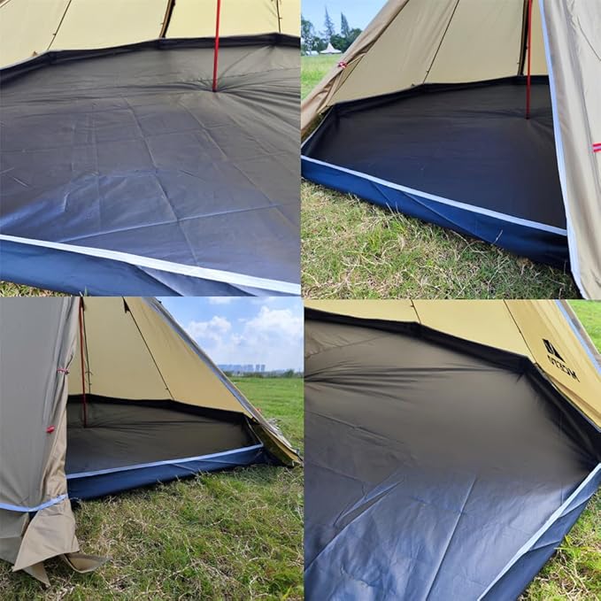 Octagon Tent Footprints for 2-3Person Tipi Hot Tent Height 13cm Ground Sheet Mat Waterproof Lightweight Camping Tarp