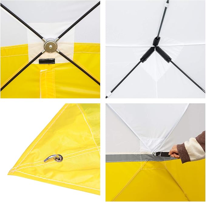 Goutime Professional Work TentInstant Pop-Up Canopy Tent 2x2m Heavy-Duty Portable Shelter for Construction Site Outdoor Workshop Warehouse &amp CampingYellow
