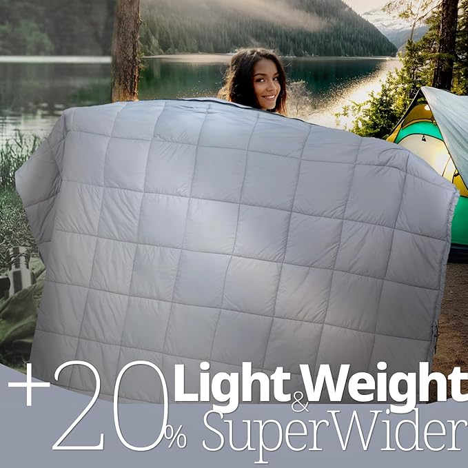 GEERTOP Lightweight Outdoor Camping Blankets for Adults Compact Travel Blanket for Hiking Backpacking All Weather Sleeping Bag Quilt for Beach Park Stadium
