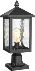 FEMILA Outdoor Post Lights 19 Aluminum Glass Lamp Posts Outdoor Lighting for Yard Pathway Entrance 4FYX103P-L BK SW
