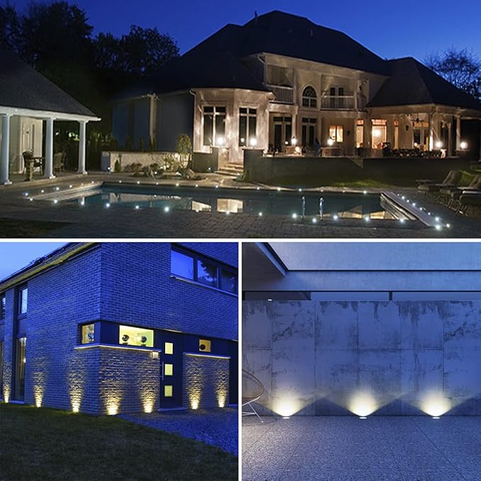 EAGLOD LED Landscape Lights Low Voltage3W LED Well Lights12V/24V Landscape Ground Lights with Wire ConnectorsLandscape Lights IP67 Waterproof for Garden LightingDeckYardWalkway(12 Pack 3000K)