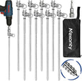 12 Inch Steel Screw in Tent Stakes8 Pack Tent Stakes Heavy DutyGround Anchors Screw inTrampoline Anchor KitSwing Set AnchorsMetal Threaded Camping Stakes with Hex Head Driver&ampStorage Bag