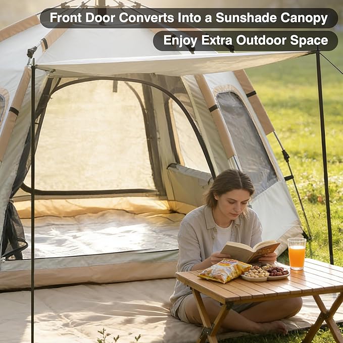 Instant Tent Person - Automatic Pop Up Camping Tent/Silver Coating UV Protection Waterproof Portable for Backpacking &amp Camping with Carring Bag(Easy Setup &amp Fold)