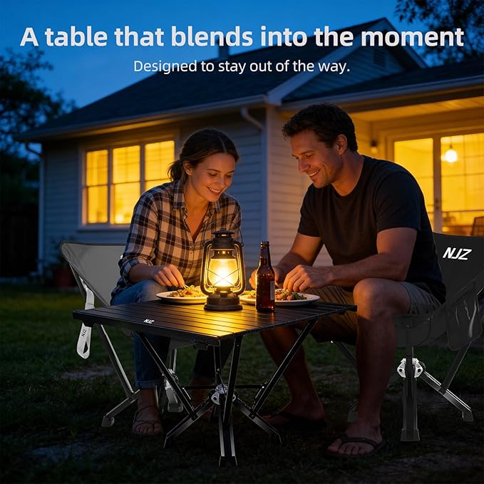 Folding Outdoor Table — Easy to Use Stable for Everyday Tasks Compact Roll-Up Design Portable Table for Camping Backyard &amp Simple Outdoor Use