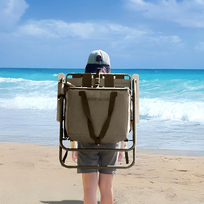 Body Glove Colorado Folding Chair for Adults – Portable Outdoor Beach Chair with Cup Holder Heavy Duty Foldable Chair - 325lb