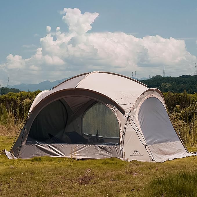 Mountainhiker Dome Tent for 5-10 People 4-Season Waterproof Camping Tent with UV Protection Chimney Hole Easy Setup Lightweight Outdoor Shelter for Family &amp Group Camping