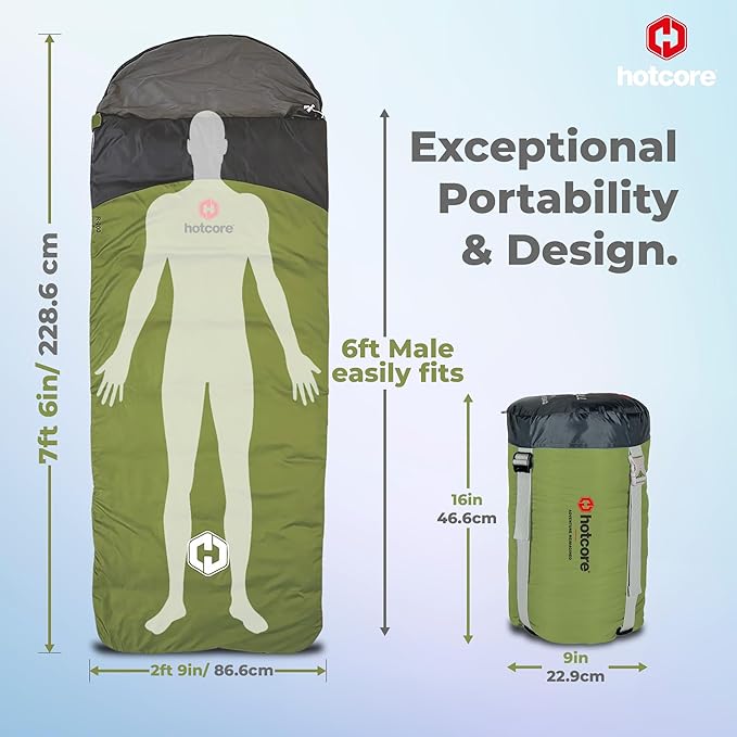 R Series Sleeping Bag Lightweight Compact 90 x 34 - Multi Season Temperature Rating of 44°F to -22°F (7°C to -30°C) Between 3 Models
