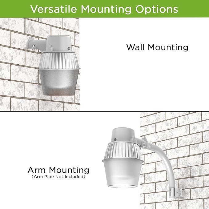 250W Equivalent Barn Light with 29W LED bulb Outdoor Dusk to Dawn Area and Flood Light with Photocell UL Listed LED Security Light for barn Garage Yard Warehouse 4000K 3300LM 120Vac Gray 1Pack