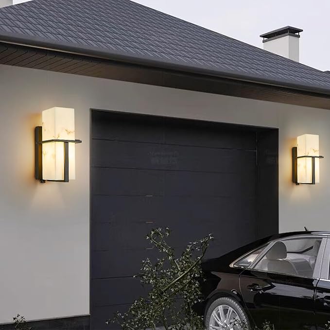 Dusk to Dawn Sensor Outdoor Wall Lantern Industrial Outdoor Sconce Waterproof Modern Exterior Wall Mounted Lighting Fixtures with Photocell Button Matte Black Outside Lamps for House Porch