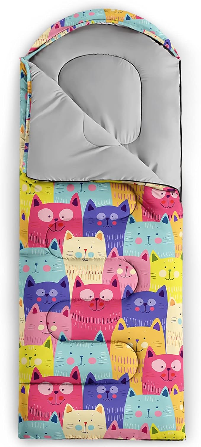 QOOMO Camping Sleeping Bags3 Season Warm &amp Cool WeatherLightweightWaterproof Sleeping Bags for Adults &amp KidsTravelingand OutdoorsCamping Gear Equipment