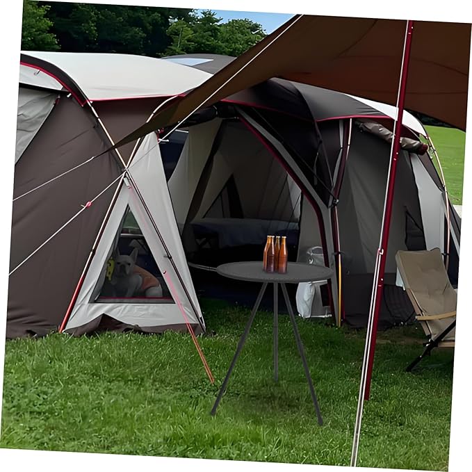 Compact Round Folding Table Adjustable Height Lightweight Portable Camping and Picnic Table Foldable Small Coffee for Outdoor Use Versatile for BBQ Festivals and Home Use