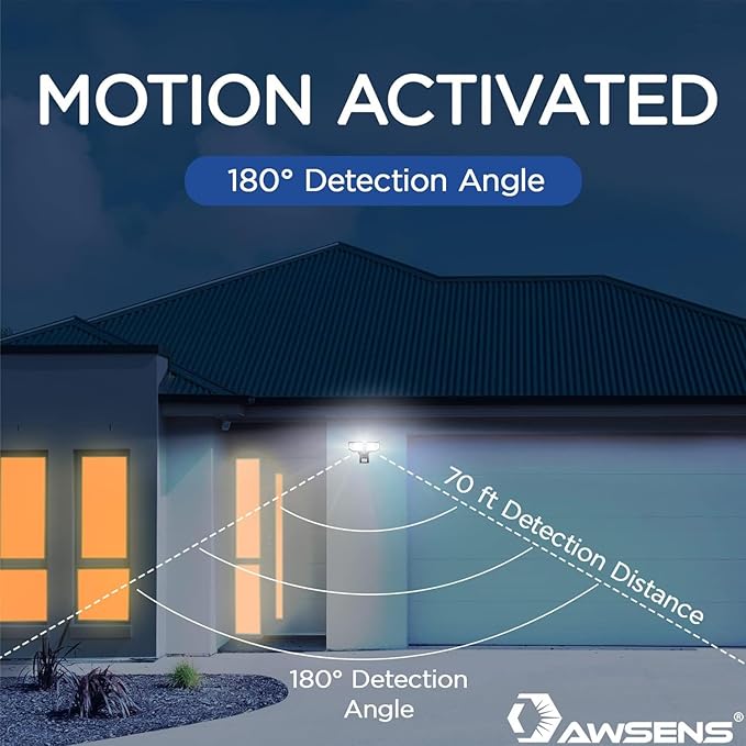 40W LED Security Lights Motion Sensor Light Outdoor 180 Degree 4000 LM Motion Security Light 5000 K ETL Water Resistant Clear 2 Head Motion Detector Flood Light for Garage Yard (Black)