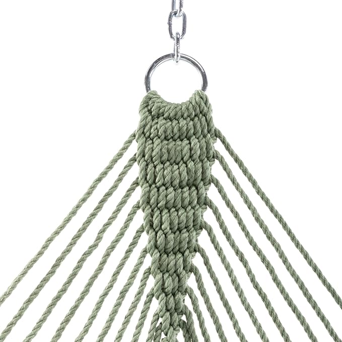 Hatteras Hammocks Deluxe Meadow Duracord Rope Hammock with Free Extension Chains &amp Tree Hooks Handcrafted in The USA 450 LB Weight Capacity 13 ft. x 60 in