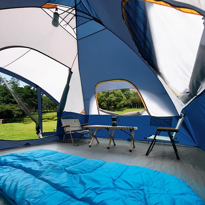 UNP Camping Tent with Screen Room Portable 6 Person Camping Tent with Screen Porch Family Dome Tent for Camping Outdoor - 14'x11'x72''(H)