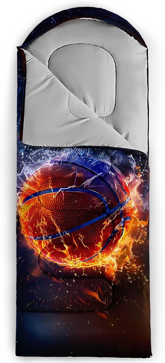 Kids Sleeping Bag for Boys GirlsCheckerboard Cat Print-Lightweight Warm Portable Outdoor Indoor-Waterproof Cold Weather Resistant Sleeping Bag for Camping Hiking