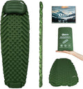 Ultralight Backpacking Sleeping Pad for Camping with Inflatable Neck Camping Pillow Lightweight Inflatable Sleeping Pad for Adults Portable for Hiking Car Travel - Durable &amp Comfortable