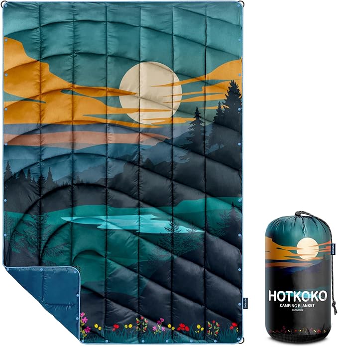 Camping BlanketLightweight Puffy Printed Camping Blanket Packable Outdoor Blanket for CampingTraveling Stadium Hiking Picnics